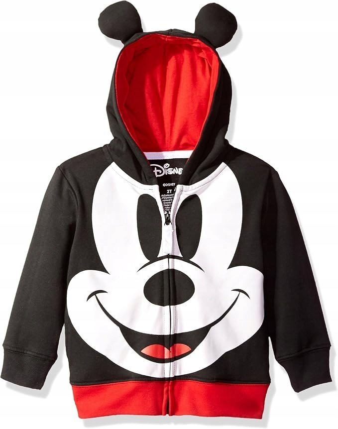 DISNEY BLUZA DZIECIĘCA MYSZKA MICKEY Z KAPTUREM Z USZAMI 110cm 16FA