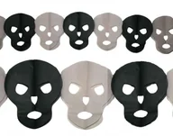 Dekoracje sali - Girlanda Czaszki Lux, 3m - miniaturka - grafika 1