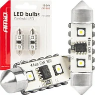 Żarówki samochodowe - Żarówki LED CANBUS Festoon C5W 2SMD 3838 41mm White 12V 24V AMIO-04250 - miniaturka - grafika 1