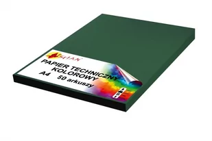 Papier techniczny A4 300g zielony ciemny 50 arkuszy - Szkolne artykuły papiernicze - miniaturka - grafika 1