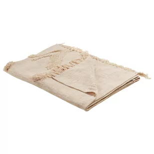 Koc Bawełniany 130 X 180 Cm Beżowy Fatehpur - Koce - miniaturka - grafika 1