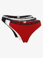 Majtki damskie - Tommy Hilfiger Stringi, opakowanie po 3 szt. Kobiety Dżersej niebieski|czerwony|biały|wielokolorowy jednolity, S/M - miniaturka - grafika 1