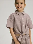 Bluzki dla dziewczynek - Reserved - Koszula z cekinami - beżowy - miniaturka - grafika 1