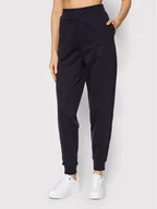 Spodnie sportowe damskie - Tommy Hilfiger Spodnie dresowe Script WW0WW31776 Granatowy Regular Fit - miniaturka - grafika 1