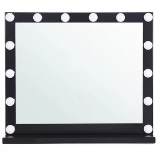 Metalowe Lustro Do Makijażu Stojące Led 50 X 60 Cm Czarne Beauvoir - Lustra - miniaturka - grafika 1