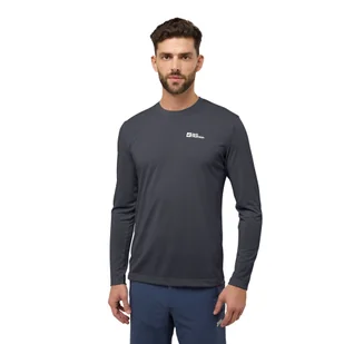 Męska bluzka z długim rękawem Jack Wolfskin VONNAN LS T M Phantom - S - Koszulki męskie - miniaturka - grafika 1