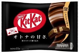 KitKat Mini Otona-no-Amasa Black z ciemną czekoladą, torebka 11 szt. - Nestl - Kuchnie świata - miniaturka - grafika 1