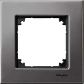 Klawisze i ramki - Ramka pojedyncza Merten M-Plan metal - szary metaliczny - miniaturka - grafika 1