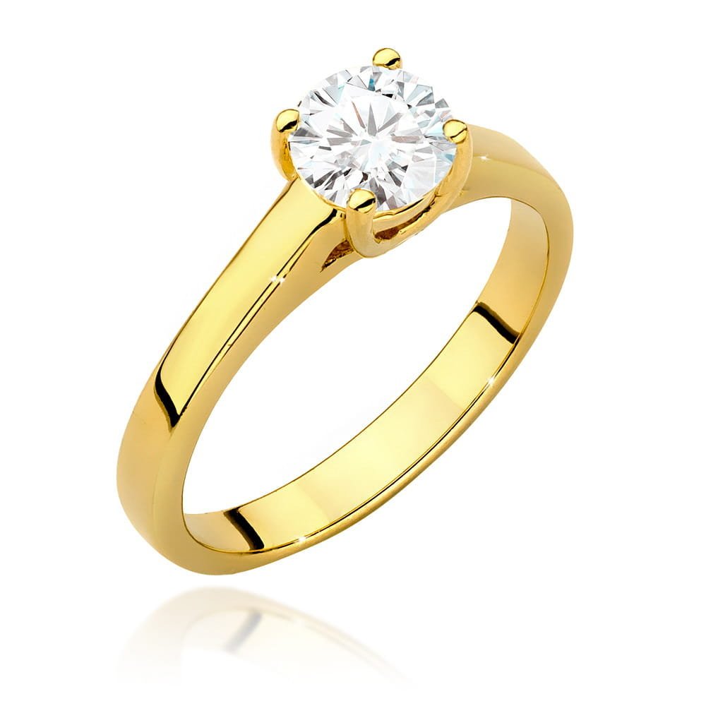 Złoty pierścionek Diament 0,70ct żółte złoto pr. 585