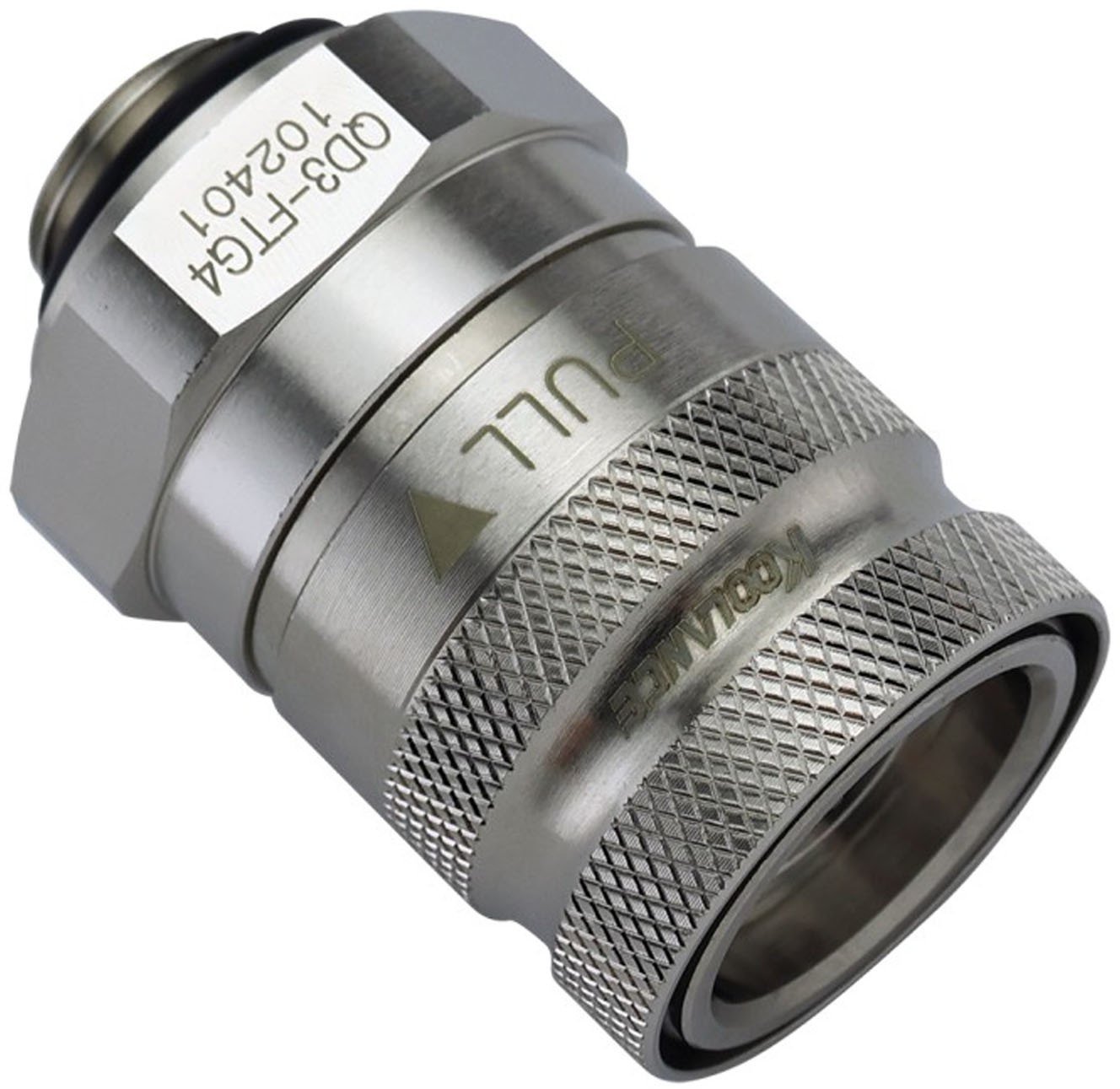 Chłodzenie wodne Koolance QD3 Złącze szybkozłączne proste na G1/4 Zoll AG - no-spill, srebrny QD3-FTG4