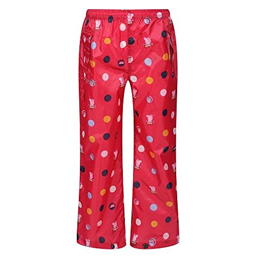 Regatta Peppa Pig Pack-It dziecięce spodnie przeciwdeszczowe z nadrukiem, wodoszczelne i oddychające Brtblshpolka 5 Lat