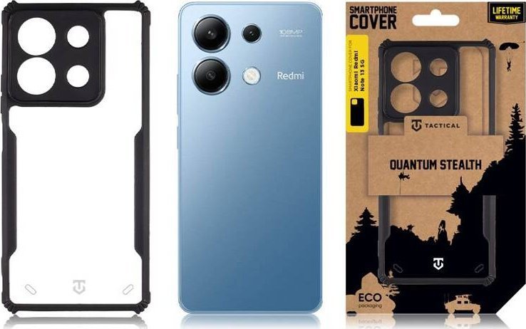 Tactical Tactical Quantum Stealth Cover for Xiaomi Redmi Note 13 5G Clear/Black standard