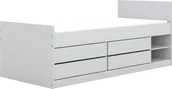 Łóżka dla dzieci i młodzieży - Łóżko młodzieżowe LEON 200x90 z półkami białe KOCOT KIDS - miniaturka - grafika 1
