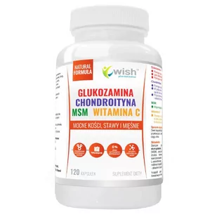 Wish Glukozamina Chondroityna Msm Witamina C 120caps - Witaminy i minerały dla sportowców - miniaturka - grafika 1