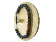 Bransolety męskie - BRANSOLETKA Męska Lawa Drewniane jasne Koraliki - miniaturka - grafika 1