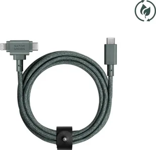 Kabel USB Native Union USB-C - USB-C + Lightning 1.5 m Zielony (BELT-CCL-GRN-NP) - Kable USB - miniaturka - grafika 1