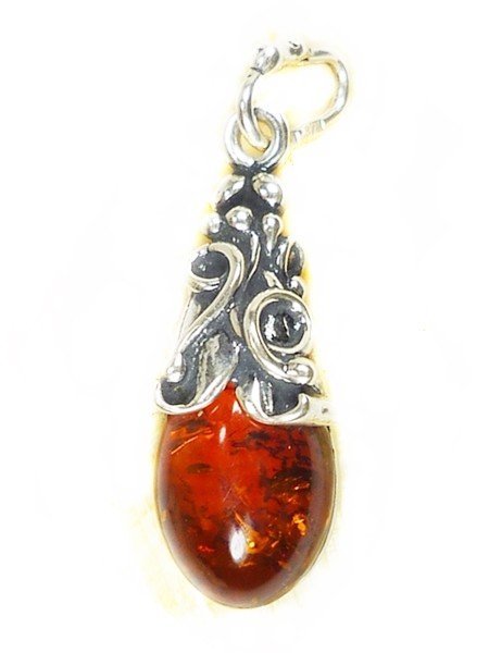 Wisiorek srebrny z bursztynem 601-25