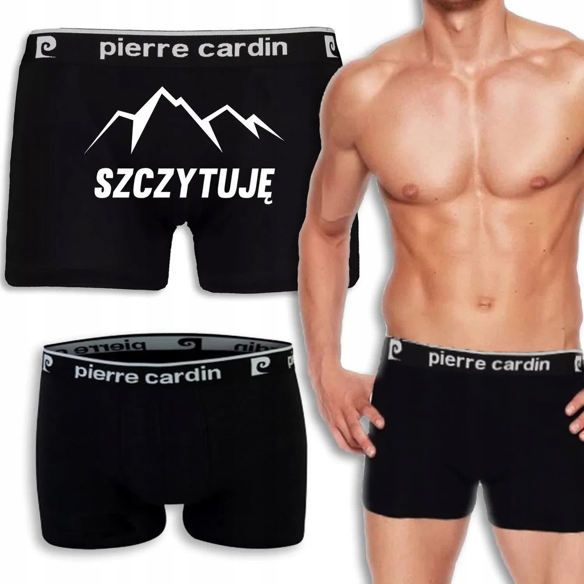 BOKSERKI MĘSKIE CZARNE Prezent Na Walentynki Spicy SZCZYTUJĘ Wzory - XL