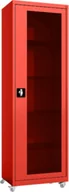 Meble i wyposażenie gabinetów medycznych - MD/1k.3020 mobilna szafa lekarska 1-skrzydłowa 1-komorowa czerwona na kołach - miniaturka - grafika 1