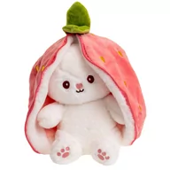 Maskotki i pluszaki - Maskotka Królik pluszowa  Pluszak Truskawka Uszy 25cm 2w1 Przytulanka MIŚ - miniaturka - grafika 1