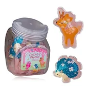 Kosmetyki kąpielowe dla dzieci - Accentra 24 x mini żel pod prysznic "Zaczarowana wiosna" jeż i jelenie 50ml w słoiku cukierków, idealny jako nagroda w loterii, prezenty urodzinowe dla dzieci lub ślub, opakowanie zbiorcze - miniaturka - grafika 1