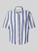 Koszule męskie - Koszula casualowa o kroju relaxed fit z kołnierzykiem typu resort model ‘TES’ - miniaturka - grafika 1