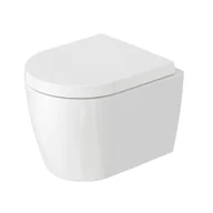 Miski WC - Duravit ME by Starck Toaleta WC 48x37 cm krótka bez kołnierza biały/biały satynowy mat z powłoką HygieneGlaze 2530099000 - miniaturka - grafika 1