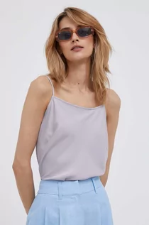 Bluzki damskie - Calvin Klein bluzka kolor fioletowy - grafika 1