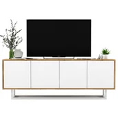 Szafki RTV - Loftowa szafka rtv dąb wotan + biały H6-K85 - miniaturka - grafika 1