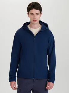 Męski softshell z kapturem 4F 4FWSS25TSOFM324 - granatowy - Kurtki i kamizelki sportowe męskie - miniaturka - grafika 1