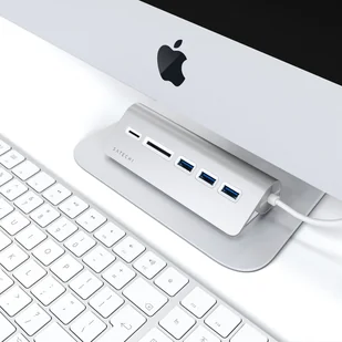 Satechi SATECHI USB-C ALUMINUM USB 3.0 HUB & CARD READER Silver | iMac MacBook ST-TCHCRS - Huby USB - miniaturka - grafika 2