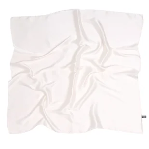 Satynowa Apaszka damska chusta gawroszka SOFT SATINE WHITE - Moda i Uroda OUTLET - miniaturka - grafika 1