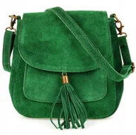 Torebki damskie - Torebka Damska Skórzana Skóra Naturalna Listonoszka Na Ramię retro Zielona - miniaturka - grafika 1