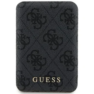 Guess Powerbank indukcyjny 15W GUPB5FP4EMGK 5000mAh czarny/black 4G Leather Metal Logo MagSafe - Powerbanki - miniaturka - grafika 1