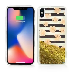 Zizo Liquid Glitter Star Case Etui iPhone X (Pink Flowers) - Etui i futerały do telefonów - miniaturka - grafika 2