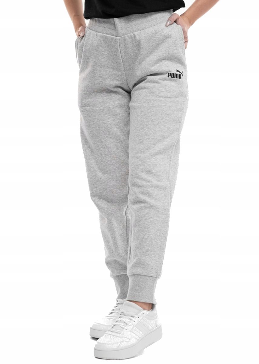 SPODNIE sportowe PUMA damskie 682450-04 dresowe szare bawełniane dresy S S