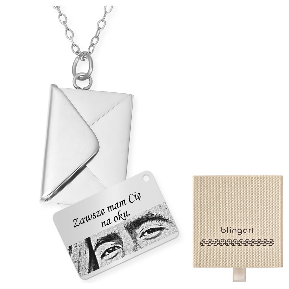Naszyjnik celebrytka z grawerem KOPERTA