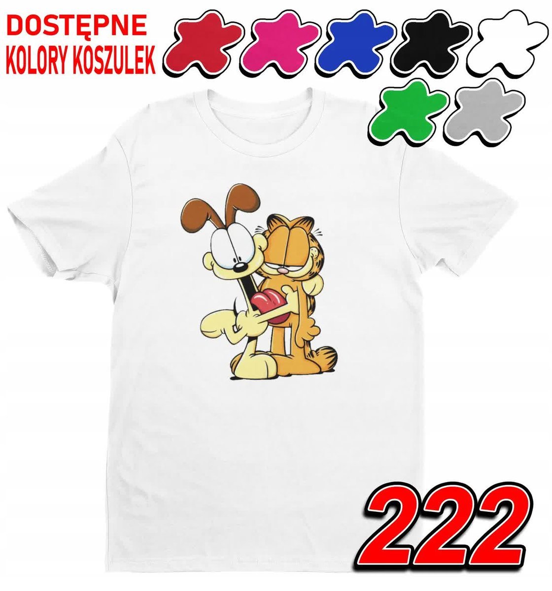 Dziecięca Koszulka T-Shirt Z Nadrukiem Garfield Kot Lasagne- L 146-152