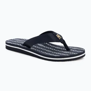 Japonki damskie Tommy Hilfiger Chain Print Beach Sandal space blue - Klapki i japonki damskie - miniaturka - grafika 1