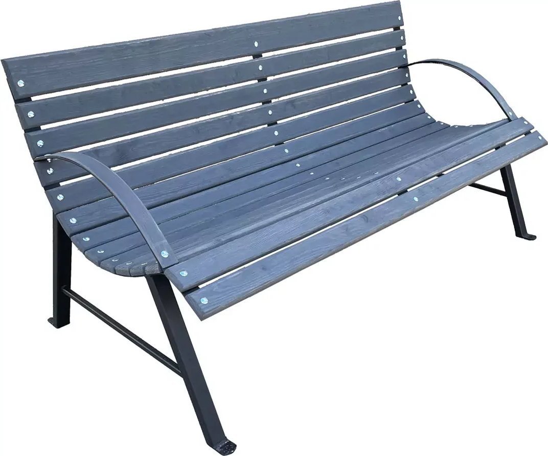 Elior Ogrodowa ławka retro z oparciem Wagris 190 cm - szary