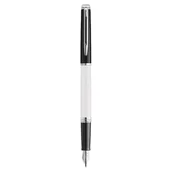 Pióra kulkowe - Pióro wieczne WATERMAN HMSPH24 BLACK WHITE CT FP F GB białe /2202843/ - miniaturka - grafika 1
