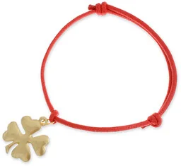 BRANSOLETKA CZERWONA KONICZYNA kolor czerwony rośliny charms czterolistna koniczynka (ar1910) - Bransoletki - miniaturka - grafika 1