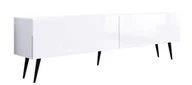 Szafki RTV - Szafka pod TV biała matowa / biała błyszcząca, czarne nogi, A: szer: 170 cm, wys: 52 cm, gł: 32 cm - miniaturka - grafika 1