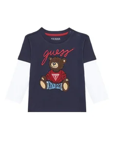 Guess Bluzka N4BI08 I3Z14 Granatowy Regular Fit - Bluzki damskie - miniaturka - grafika 1