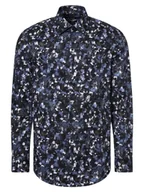 Koszule męskie - BOSS Koszula męska - H-HANK-kent-C1-214 Mężczyźni Slim Fit Stretch niebieski wzorzysty, 38 - miniaturka - grafika 1