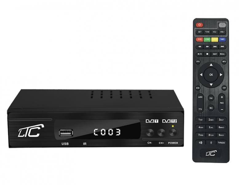 LTC Dekoder DVB-T-2 TV Full HD 1080 z WiFi LXDVB505 programowalny pilot