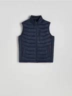 Kamizelki męskie - Reserved - Pikowana kamizelka ze stójką - granatowy - miniaturka - grafika 1