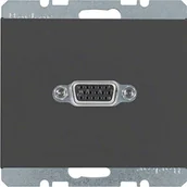 Gniazdka elektryczne - Hager Polo sp. z o.o. K.1 Gniazdo VGA antracyt mat 3315407006 - miniaturka - grafika 1