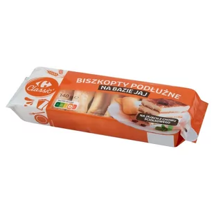 Carrefour Classic Biszkopty podłużne na bazie jaj 140 g - Ciastka - miniaturka - grafika 1