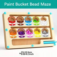 Zabawki interaktywne dla dzieci - DREWNIANY LABIRYNT MAGNETYCZNY MONTESORI NAUKA KOLORÓW I LICZENIA - miniaturka - grafika 1